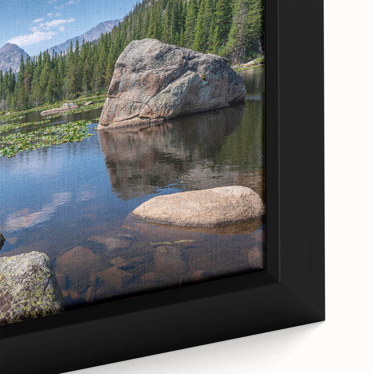 Extra large framed canvas featuring a textured depiction of Boulder, Colorado.