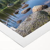 Art deco poster featuring a vibrant Colorado landscape on rolled canvas, suitable for dining room decor.