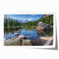 Rolled print of Boulder, Colorado scenery with floral elements in soft earth tones, suitable for dining room wall art.