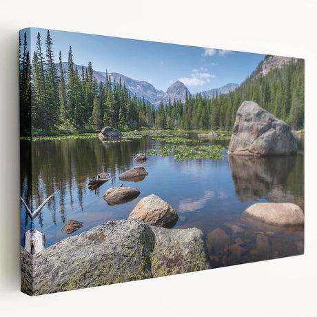 Large art depicting Boulder, Colorado scenery in muted earth tones on stretched canvas, suitable for kitchen wall art.