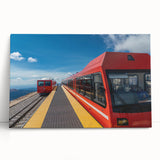 Large black and white photo of Pikes Peak on stretched canvas, ideal for kitchen wall art or bedroom decor.