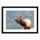 Extra large, textured abstract art print of the Colorado Rocky Mountains in vibrant colors on a framed canvas.