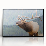 Large abstract wall art of the Rocky Mountains in muted earth tones on a framed acrylic, ideal for modern living room decor.