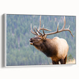 Vintage poster art of Rocky Mountains with colorful palette on extra large framed canvas, ideal for living room decor.