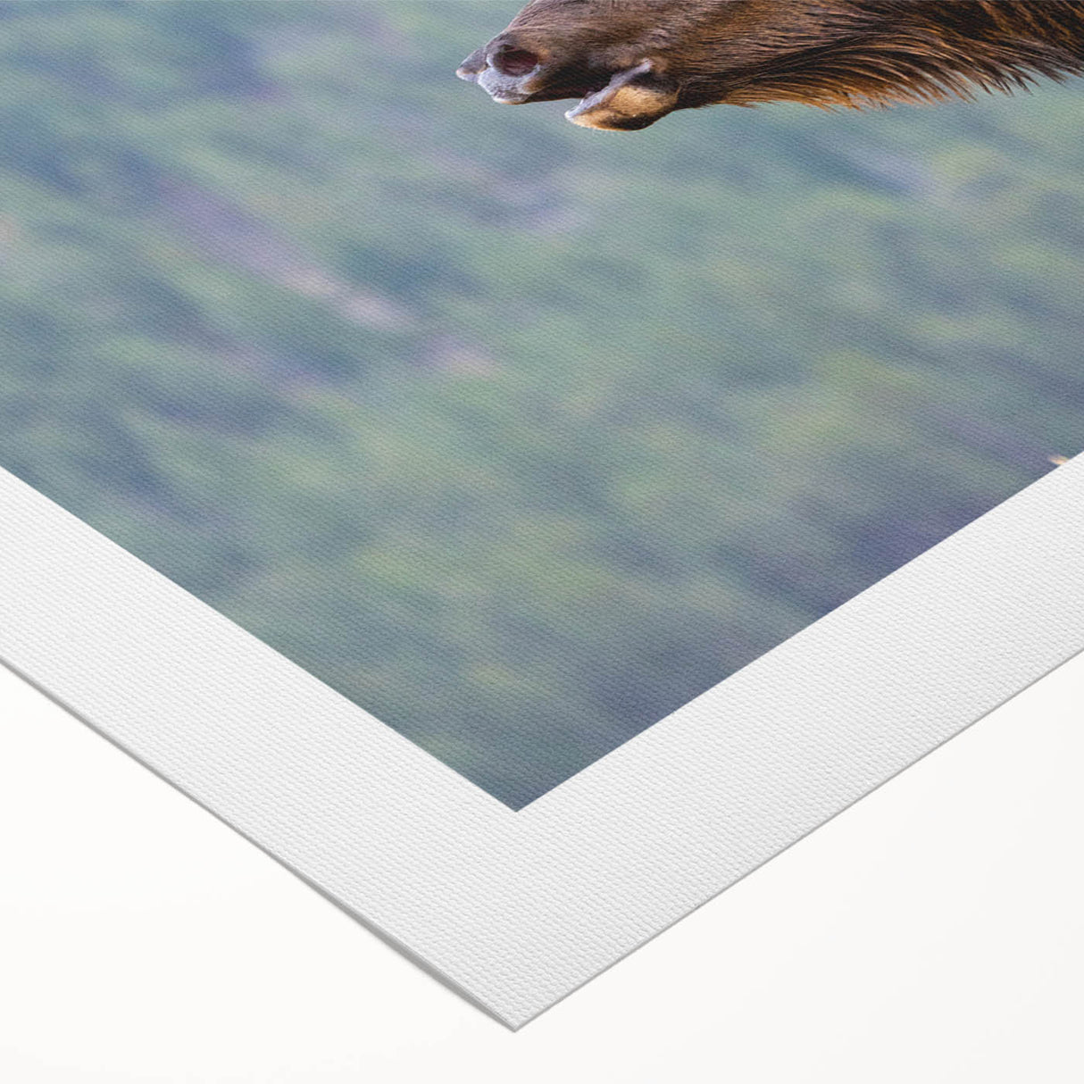 Art deco poster of the Rocky Mountains in muted earth tones on rolled canvas, suitable for dining room decor.