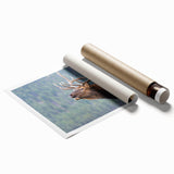 Extra large rolled print of the Rocky Mountains with muted earth tones, ideal for classy bathroom wall art.