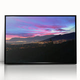 Large abstract wall art of Colorado Springs in muted gray and blue tones on a framed acrylic.