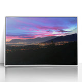 Acrylic print of Colorado Springs scenery in art deco style with muted color tones, ideal for modern nursery wall art.