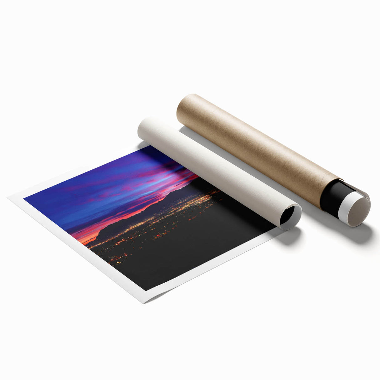 Extra large rolled print of Colorado Springs scenery in muted green and earth tones, suitable as classy bathroom wall art.