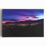 Black and white photograph of Colorado Springs on stretched canvas, ideal for kitchen wall art.