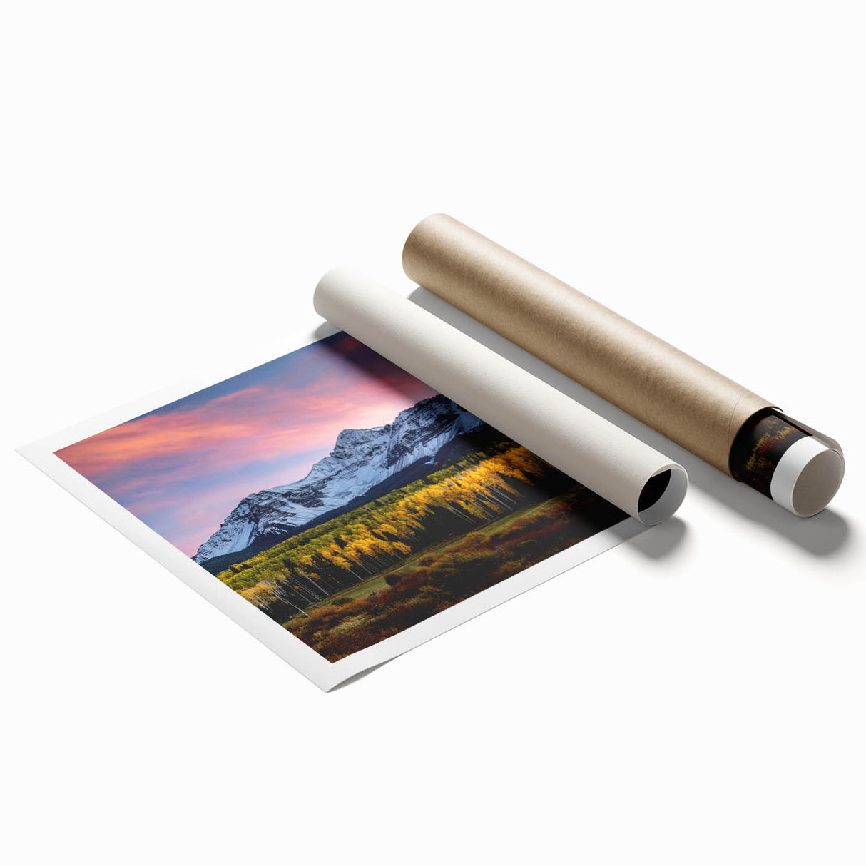 Extra large rolled print depicting a serene Telluride, Colorado landscape in soft pastel shades.