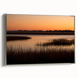 Framed canvas featuring a vintage-style landscape art painting of a Connecticut scenery in muted colors.