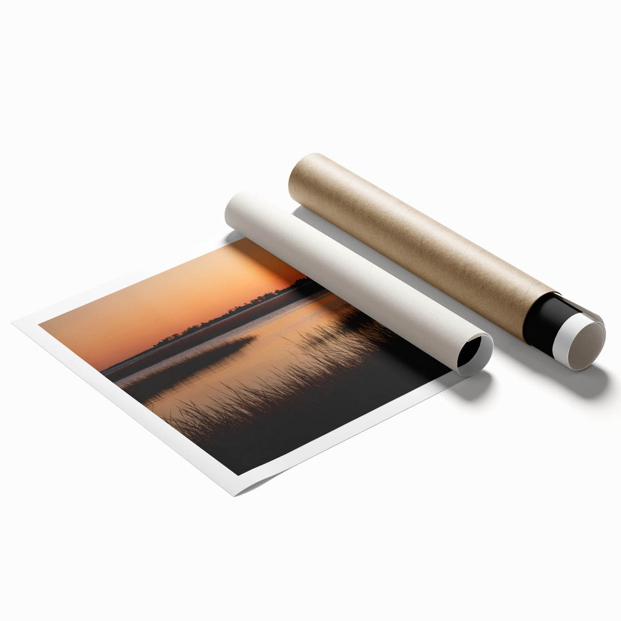 Extra large rolled print of Connecticut scenery with vibrant floral elements, ideal for classy bathroom wall art.