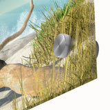 Large abstract wall art of Daytona scenery on acrylic glass in mid-century modernist style.