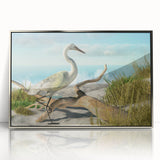 Mid-century modernist art depicting Daytona scenery in acrylic, framed in silver, suitable for nursery wall decor.