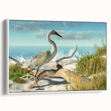 Vintage poster art of Daytona scenery on extra-large framed canvas, featuring colorful artwork against a black background.