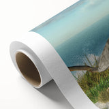 Art deco poster of Daytona scenery on rolled canvas, featuring pastel shades, ideal for nursery wall art.