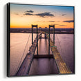 Black and white framed canvas of Delaware landscape, ideal for bedroom wall art.