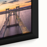 Extra large framed canvas of a textured Delaware scenery in black with colorful accents, ideal for living room decor.