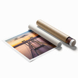 Extra large rolled print of Delaware scenery featuring soft floral motifs in pastel shades.