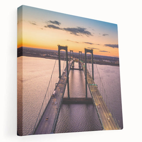 Delaware landscape on large stretched canvas with green and blue tones, suitable for kitchen wall art.
