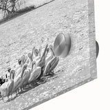 Acrylic print of a large abstract depiction of the Everglades in muted green and blue tones, ideal for dining room art.