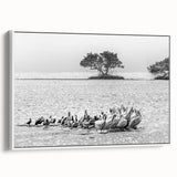 Vintage poster art of the Everglades, featuring a colorful palette on an extra large framed canvas.