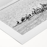 Art deco poster of Everglades scenery on rolled canvas, featuring muted green and blue tones.