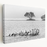 Everglades landscape on stretched canvas featuring verdant green tones, ideal for kitchen wall art.