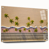Acrylic print of Fort Lauderdale scenery in muted blues and greens, suited for bedroom or dining room decor.