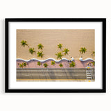 Abstract art print of Fort Lauderdale in colorful, textured style on a large framed canvas, suitable for living room decor.