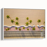 Vintage poster art of Fort Lauderdale with vibrant colors on a framed canvas, ideal for living room decor.