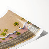 Extra large wall art featuring line art flowers in muted tones on a rolled canvas, ideal for large living room decor.