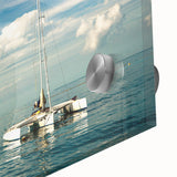 Acrylic glass print of abstract Florida Keys scenery in soft pastel colors, ideal for dining room art.