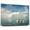 Acrylic print of the Florida Keys with vivid blue and green tones, suitable for bedroom or dining room decor.