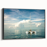 Black and white framed canvas of Florida Keys landscape, ideal for bedroom wall decor.