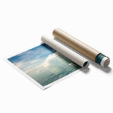 Extra large rolled print of Florida Keys scenery featuring vivid blues and greens, ideal for classy bathroom wall art.