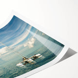 Extra large rolled print of line art flowers in monochrome, ideal for large living room wall art.