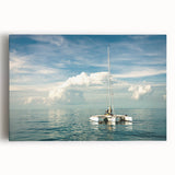 Black and white stretched canvas featuring a serene Florida Keys landscape, ideal for kitchen wall art.