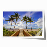 Rolled print of Palm Beach scenery with lush florals in vibrant colors, suitable for art wall dining room.