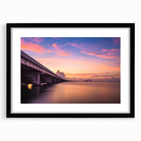 Abstract art print of a colorful Tampa skyline, featuring textured brush strokes in vibrant hues on a large framed canvas.