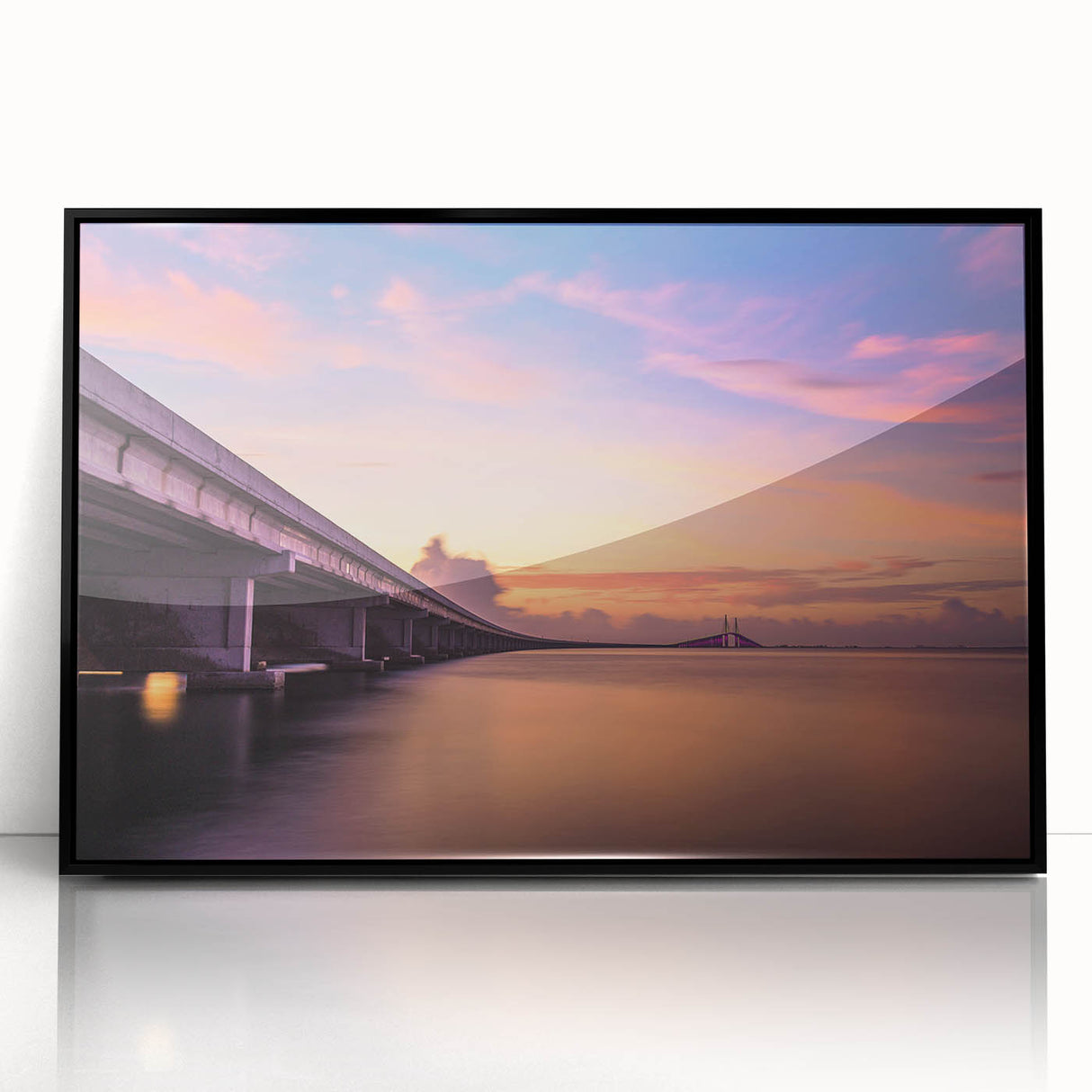 Large abstract wall art of Tampa skyline in muted gray and blue tones, framed acrylic print, ideal for modern art wall decor.