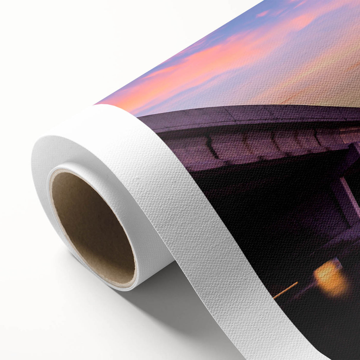 Art deco poster of Tampa skyline in pastel shades on rolled canvas, suitable for nursery wall art or dining room decor.