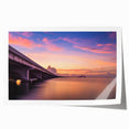Rolled print of Tampa skyline in muted gray and blue tones, ideal for art wall dining room.