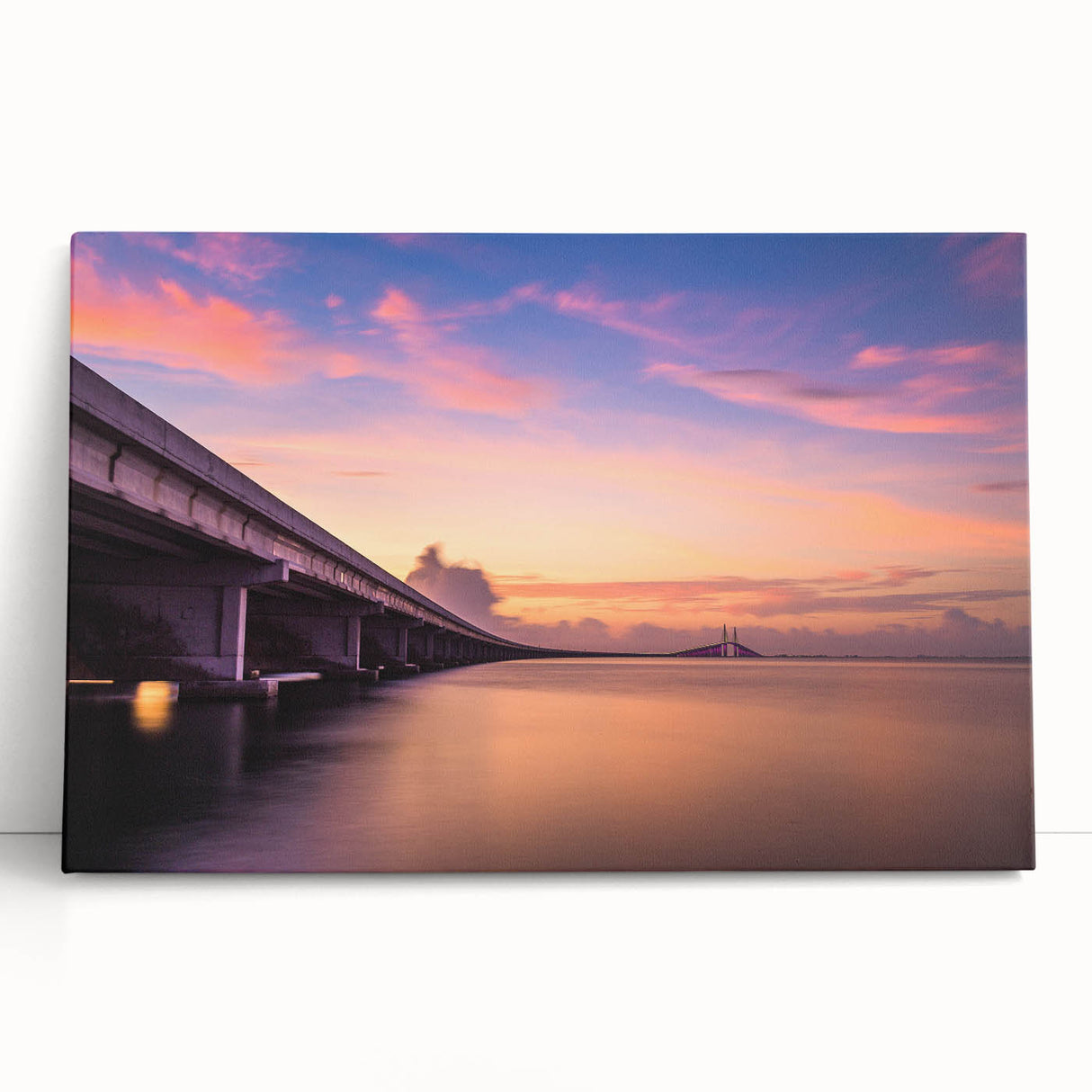 Black and white stretched canvas of Tampa skyline, ideal for kitchen wall art or bedroom ambiance.
