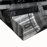 Black and white landscape art painting of the Atlanta skyline on stretched canvas, suitable for bedroom wall decor.