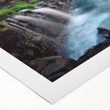 Art deco poster of Kauai landscape in pastel hues on rolled canvas, suitable for dining room wall art.