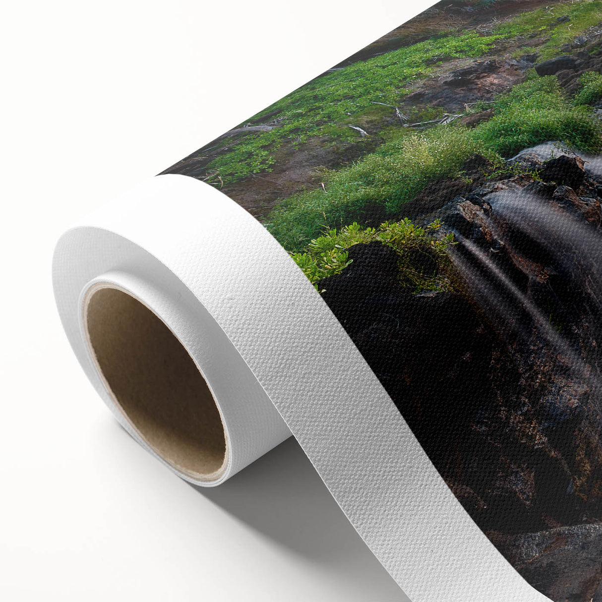 Art Deco poster featuring a serene Kauai landscape with soft pastel colors on rolled canvas, ideal for nursery wall art.
