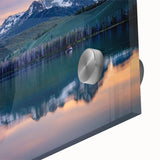 Large abstract wall art depicting an Idaho landscape in muted earth tones on acrylic glass.