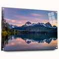 Large abstract wall art of Idaho scenery on acrylic glass, showcasing vibrant earth tones, ideal for dining room decor.